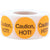 Caution, Hot! Deli Food Rotation 1 Inch Round Circle Dots 500 Total Adhesive Stickers On A Roll