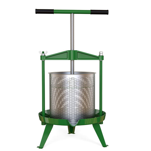 3.69 Gallon Heavy-duty Cross-beam Stainless Steel Fruit and Wine Press(Green)