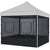 ABCCANOPY Food Booth 10' x 10' Sidewall Kit Set of 4, Includes 2 Roll-Up Serving Windows, Commercial Grade Mesh, Black