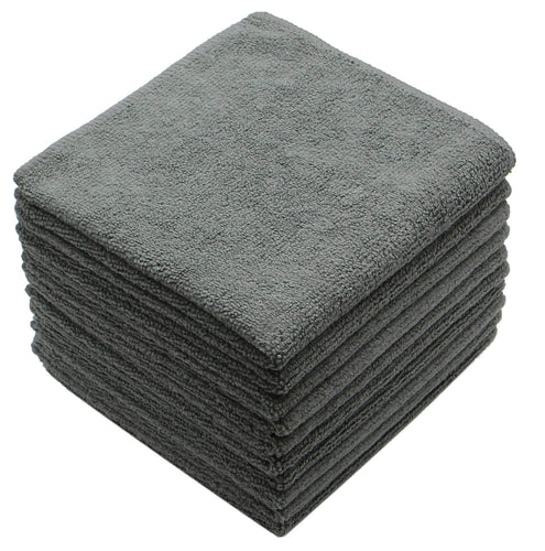 VeraSong Microfiber Dish Cloths Ultra Absorbent Kitchen Dish Rags for Washing Dishes Fast Drying Cleaning Cloth 12InchX12Inch 10 Pack Gray