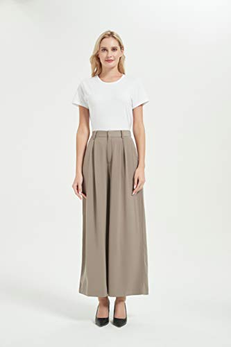 Buy Tronjori Women High Waist Casual Wide Leg Long Palazzo Pants Trousers  Regular Size, Brown Short, X-Small Short at .in