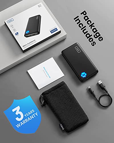 INIU Portable Charger, Slimmest 10000mAh USB C Power Bank, Compatible with  iPhone & Samsung, Black 
